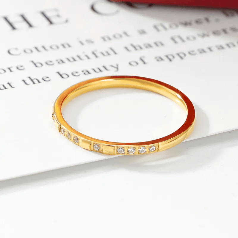 Brisk Ring 18k Gold Plated Stainless Steel Tarnish Free Waterproof Female Jewellery