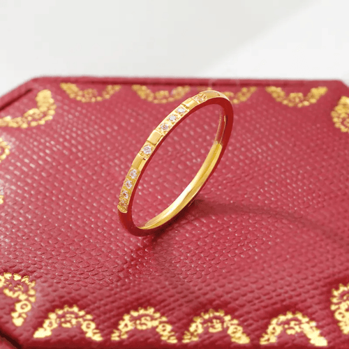 Brisk Ring 18k Gold Plated Stainless Steel Tarnish Free Waterproof Female Jewellery