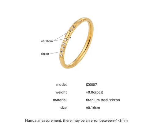 Brisk Ring 18k Gold Plated Stainless Steel Tarnish Free Waterproof Female Jewellery
