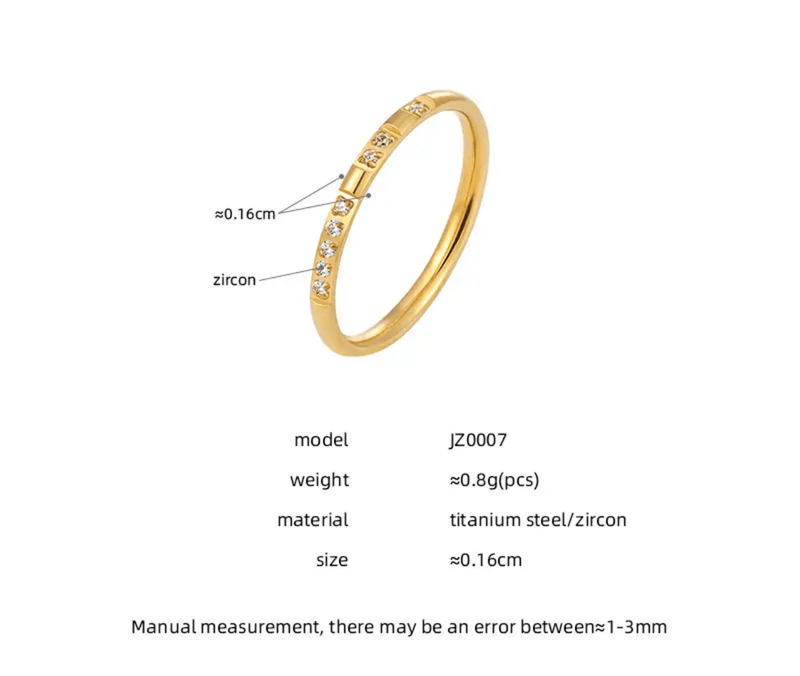 Brisk Ring 18k Gold Plated Stainless Steel Tarnish Free Waterproof Female Jewellery