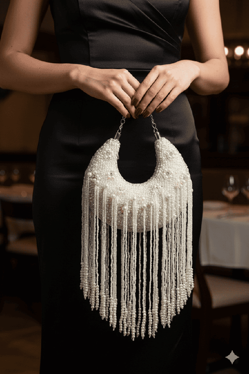 Chand Pearl Clutch Bag - Elegant & Exclusive Design