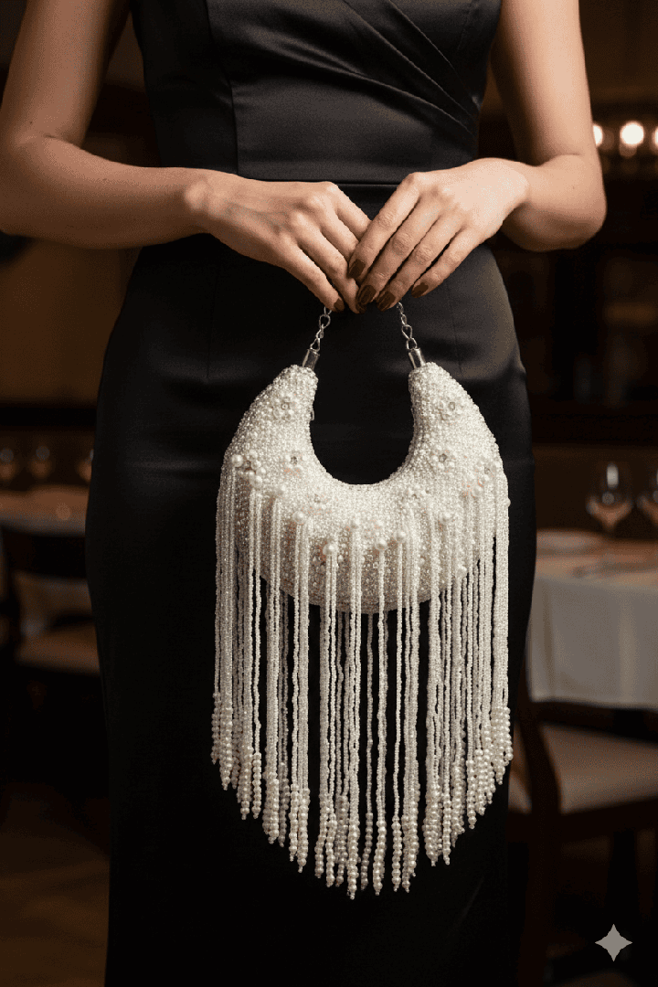 Chand Pearl Clutch Bag - Elegant & Exclusive Design