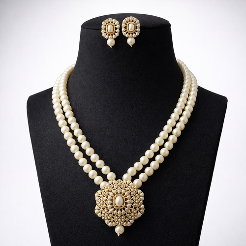 Charita Real Pearl Set - Exquisite Ethnic Jewelry