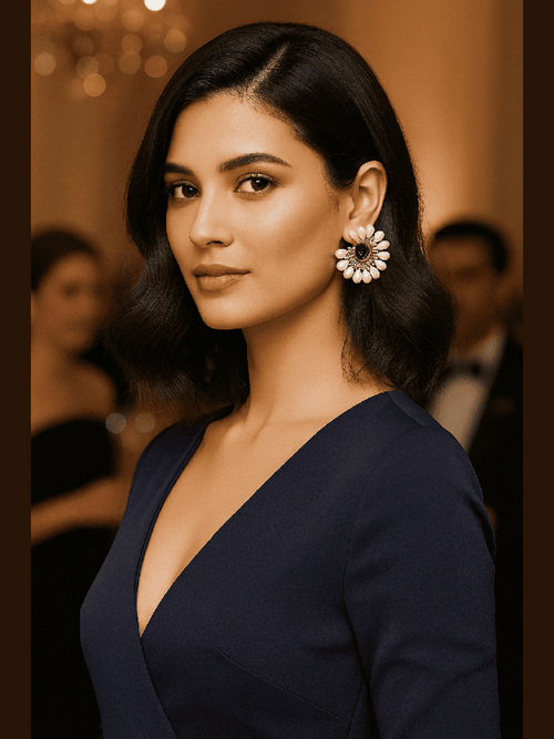 Chic moon ad earrings