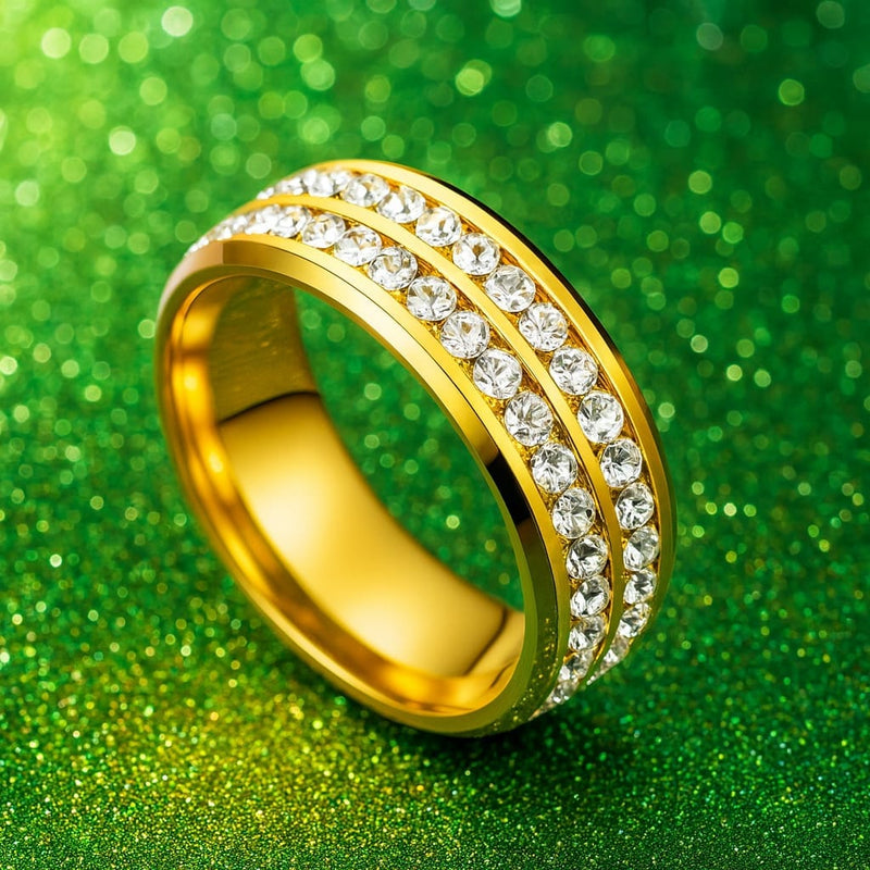 Crizela Ring 18k Gold Plated Stainless Steel Tarnish Free Waterproof Female Jewellery