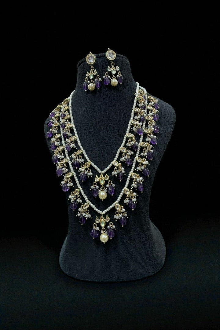Deepika long mala kundan set