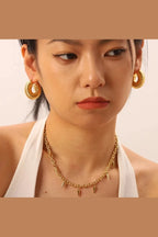 ES-252 – 18k Gold Plated Stainless Steel Tarnish Free Waterproof Female Jewellery