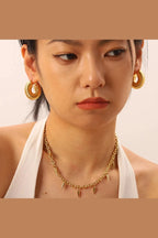 ES-252 – 18k Gold Plated Stainless Steel Tarnish Free Waterproof Female Jewellery