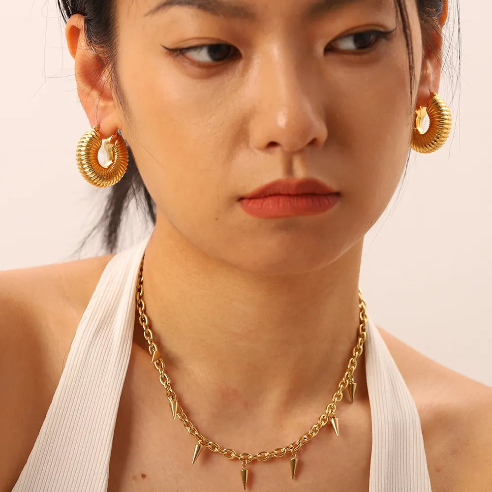 ES-252 – 18k Gold Plated Stainless Steel Tarnish Free Waterproof Female Jewellery