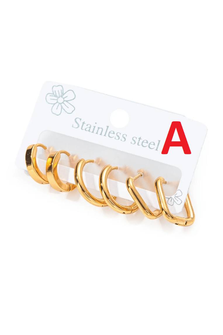 ES-281-18k Gold Plated Stainless Steel Tarnish Free Waterproof Female Earrings