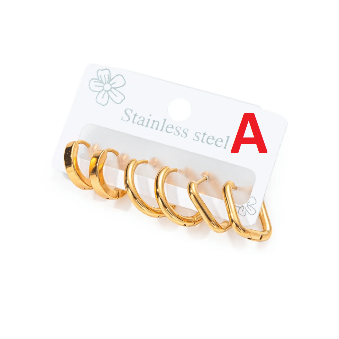 ES-281-18k Gold Plated Stainless Steel Tarnish Free Waterproof Female Earrings