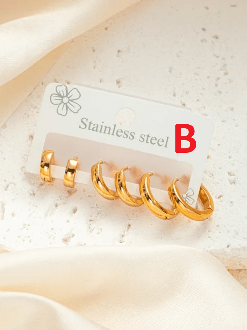ES-282 – 18k Gold Plated Stainless Steel Tarnish Free Waterproof Female Jewellery