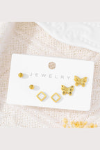 ES-292 – 18k Gold Plated Stainless Steel Tarnish Free Waterproof Female Jewellery