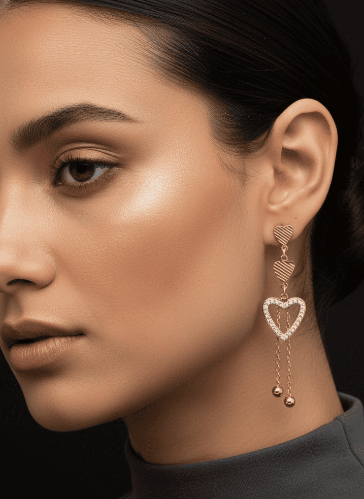 ES-293 – 18k Gold Plated Stainless Steel Tarnish Free Waterproof Female Jewellery