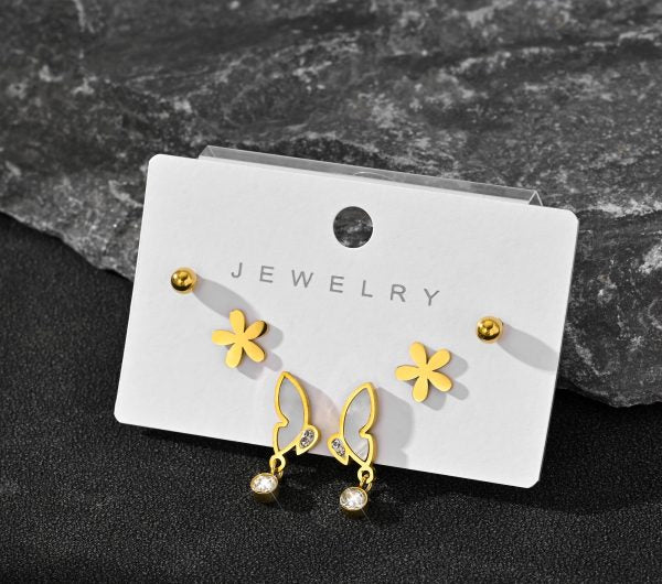 ES-295 – 18k Gold Plated Stainless Steel Tarnish Free Waterproof Female Jewellery