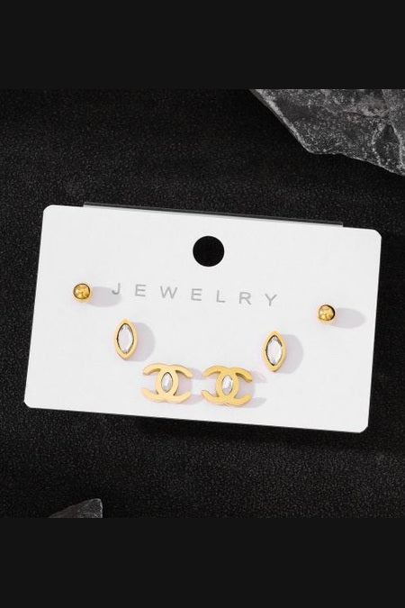 ES-296 – 18k Gold Plated Stainless Steel Tarnish Free Waterproof Female Jewellery