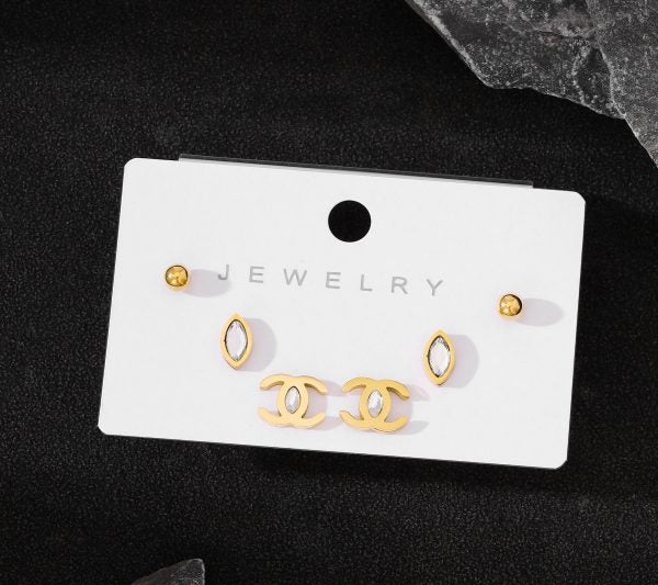 ES-296 – 18k Gold Plated Stainless Steel Tarnish Free Waterproof Female Jewellery