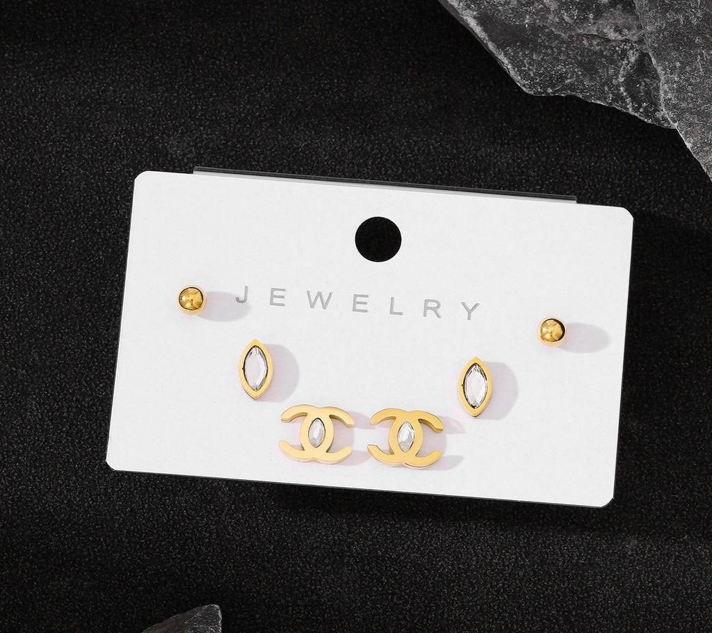 ES-296 – 18k Gold Plated Stainless Steel Tarnish Free Waterproof Female Jewellery
