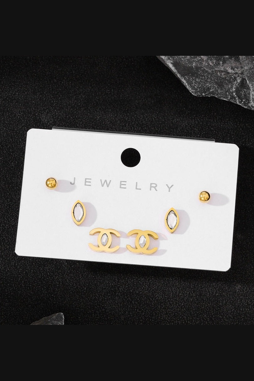 ES-296 – 18k Gold Plated Stainless Steel Tarnish Free Waterproof Female Jewellery