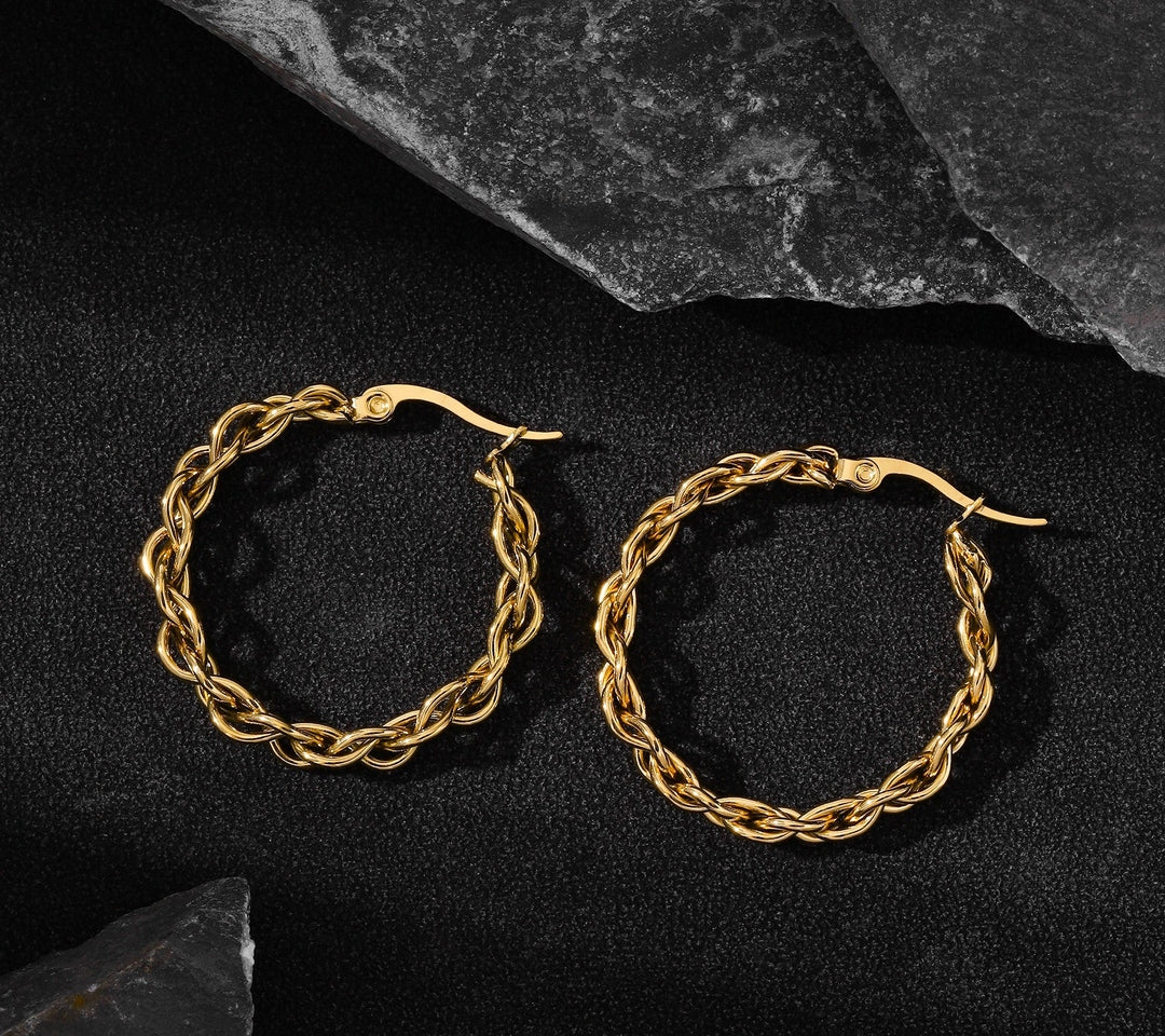 ES-303 – 18k Gold Plated Stainless Steel Tarnish Free Waterproof Female Jewellery