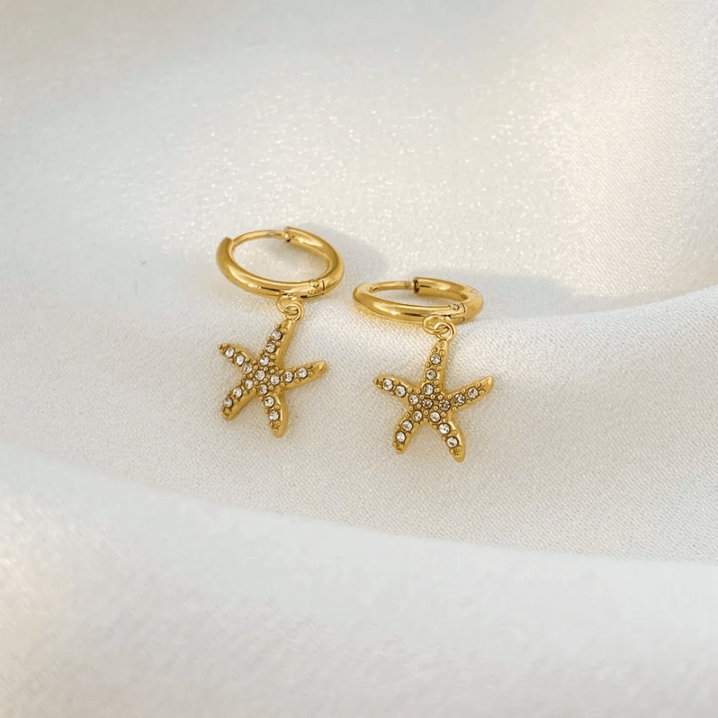 ES-310 18k Gold Plated Stainless Steel Tarnish Free Waterproof Female Earrings