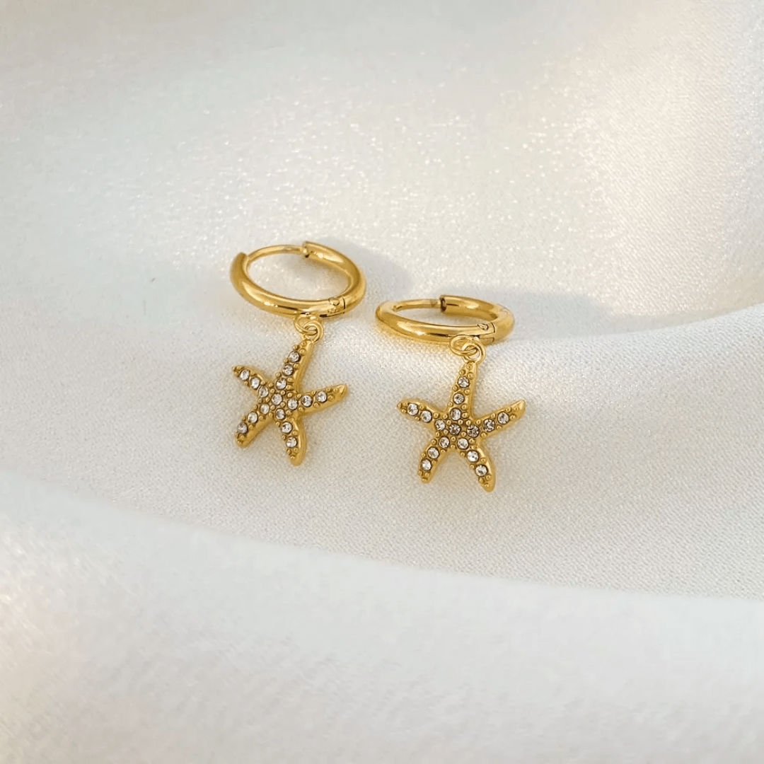ES-310 18k Gold Plated Stainless Steel Tarnish Free Waterproof Female Earrings