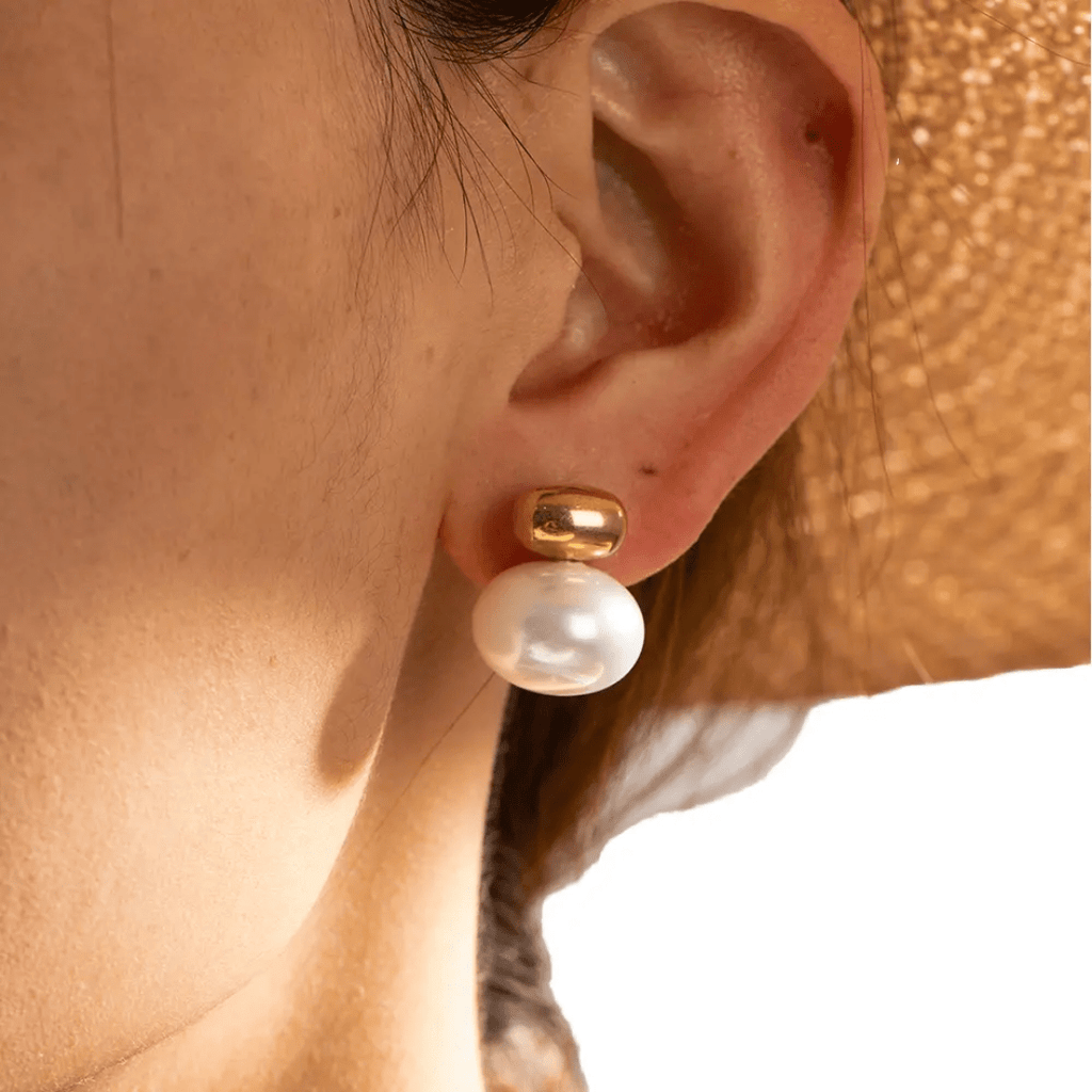 ES-313-18k Gold Plated Stainless Steel Tarnish Free Waterproof Female Earrings