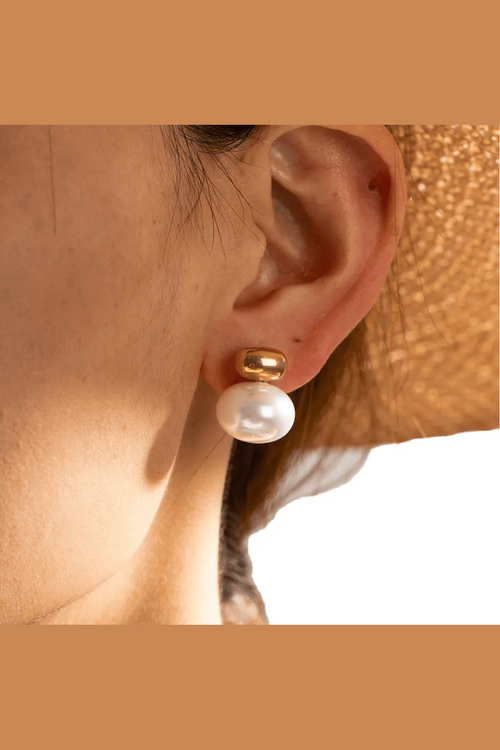 ES-313-18k Gold Plated Stainless Steel Tarnish Free Waterproof Female Earrings