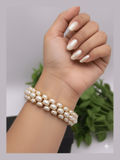 Elegant Svadhiti Real Pearl Bangles - Unique Handcrafted Design