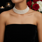 Farah Real Pearl Choker Mala - Exquisite Jewelry