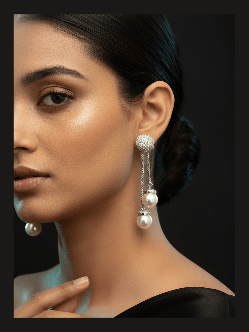 Gayatri pearl drop ad earrings