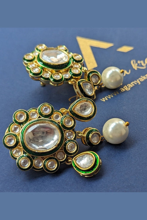 Girija Polki Kundan Earrings - Timeless Elegance