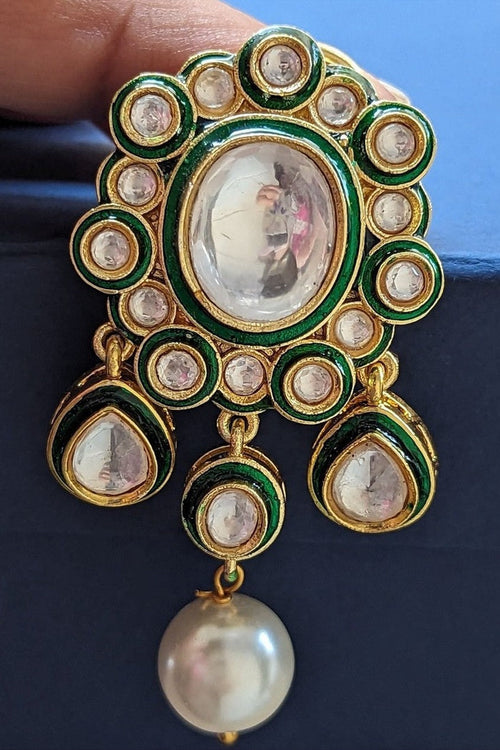 Girija Polki Kundan Earrings - Timeless Elegance