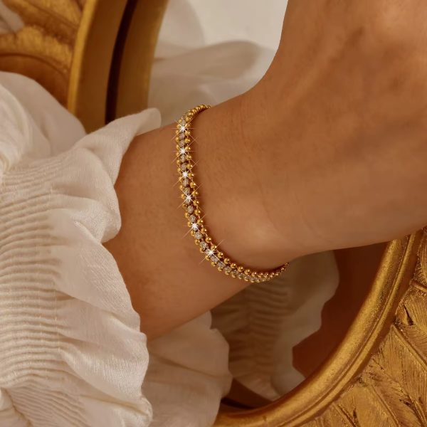 B-62 – 18k Gold Plated Stainless Steel Tarnish Free Waterproof Female Jewellery