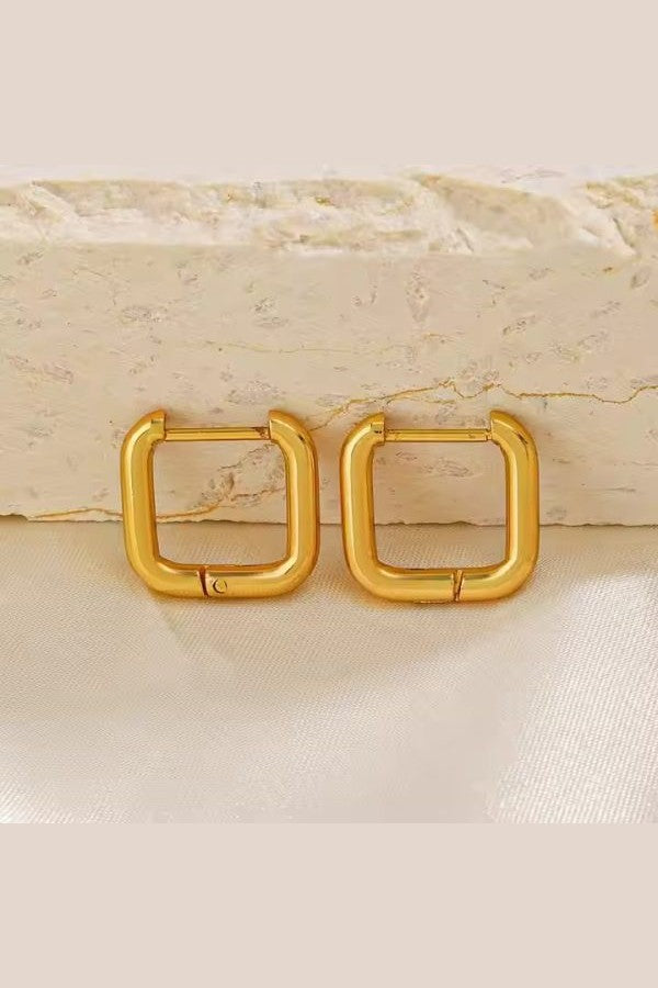 ES-278-18k Gold Plated Stainless Steel Tarnish Free Waterproof Female Earrings