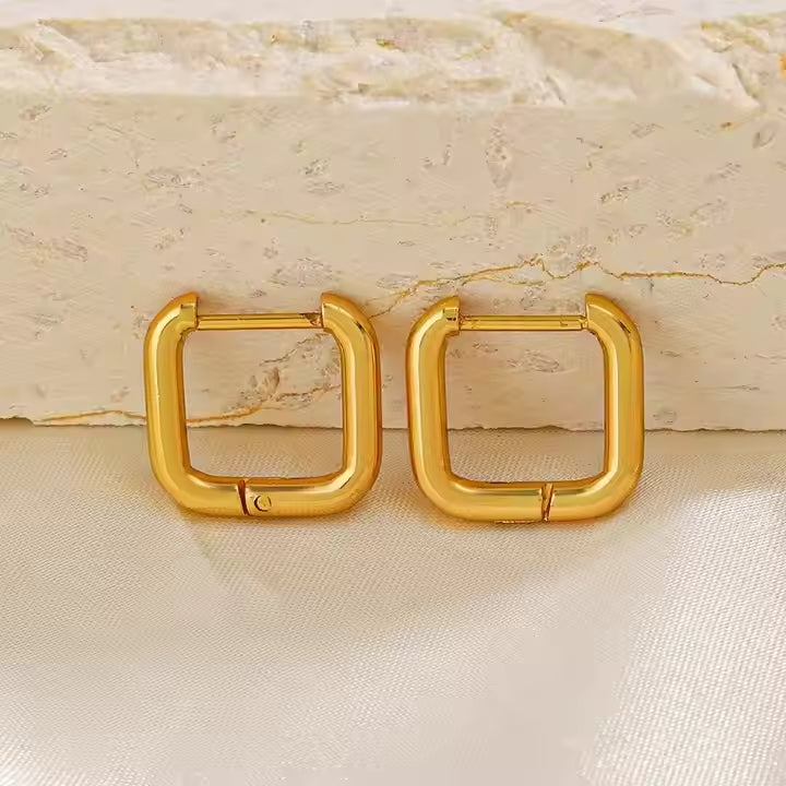 ES-278-18k Gold Plated Stainless Steel Tarnish Free Waterproof Female Earrings
