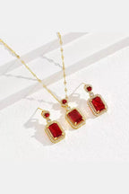 JS-9-RED-18k Gold Plated Stainless Steel Tarnish Free Waterproof Female Jewellery