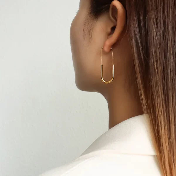 ES-183 18k Gold Plated Stainless Steel Tarnish Free Waterproof Female Earrings