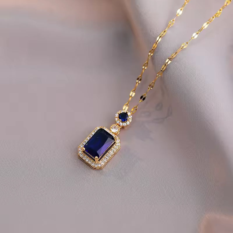 JS-9-BLUE – 18k Gold Plated Stainless Steel Tarnish Free Waterproof Female Jewellery