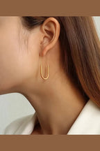 ES-183 18k Gold Plated Stainless Steel Tarnish Free Waterproof Female Earrings