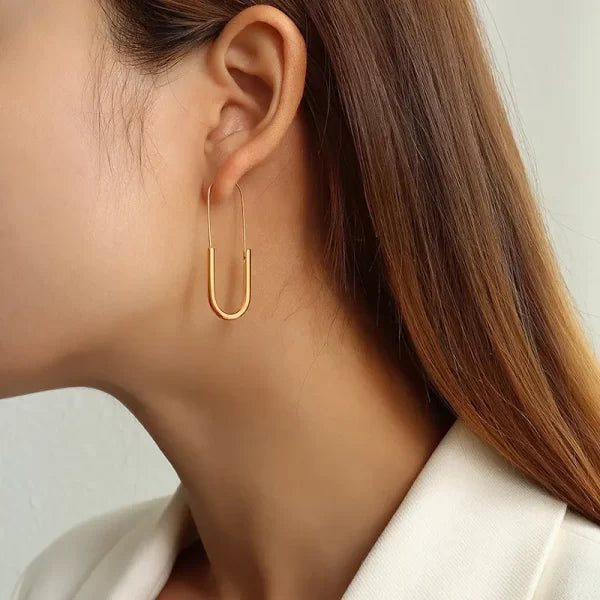 ES-183 18k Gold Plated Stainless Steel Tarnish Free Waterproof Female Earrings