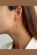 ES-183 18k Gold Plated Stainless Steel Tarnish Free Waterproof Female Earrings