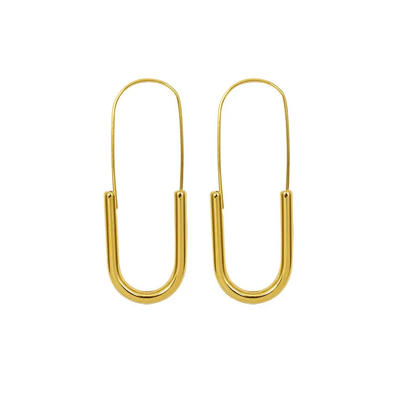 ES-183 18k Gold Plated Stainless Steel Tarnish Free Waterproof Female Earrings