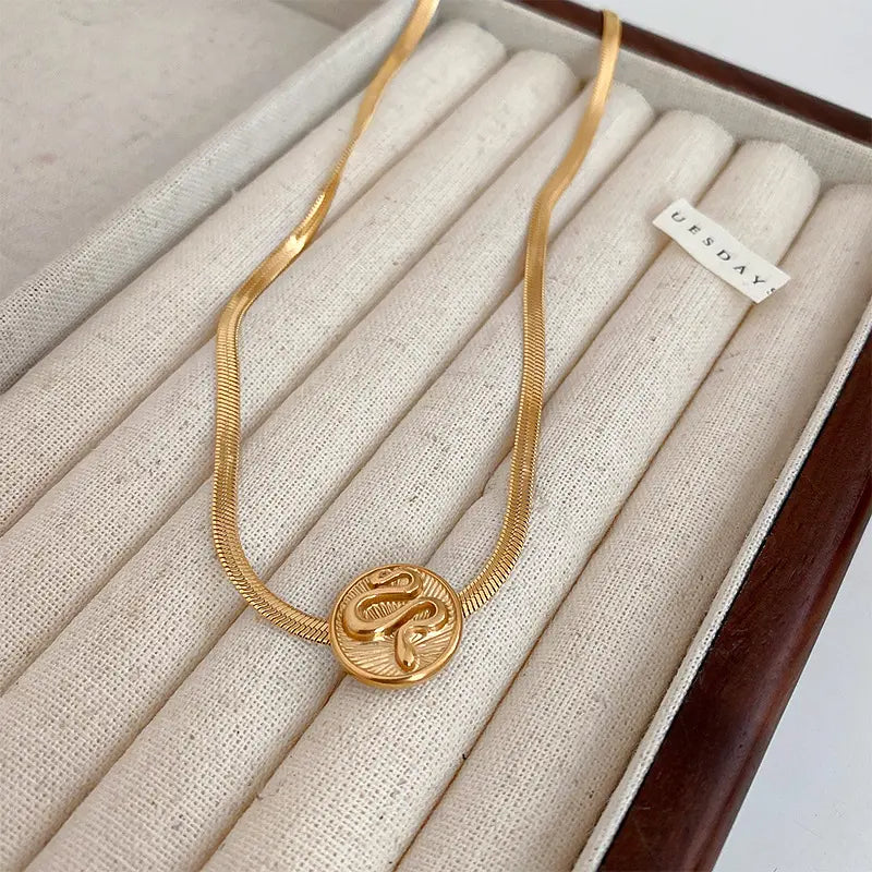 C-206 18k Gold Plated Stainless Steel Tarnish Free Waterproof Female Necklace