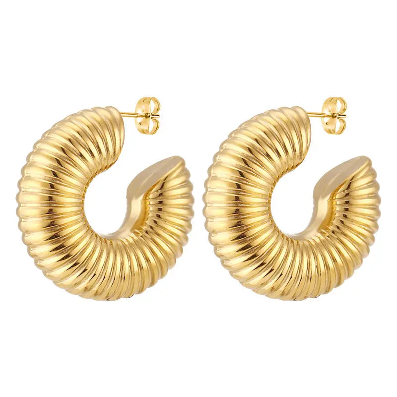 ES-238 – 18k Gold Plated Stainless Steel Tarnish Free Waterproof Female Earrings