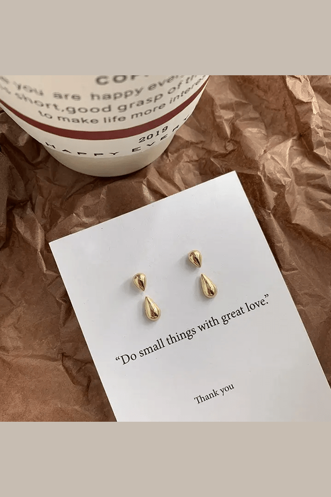 ES-279-18k Gold Plated Stainless Steel Tarnish Free Waterproof Female Earrings