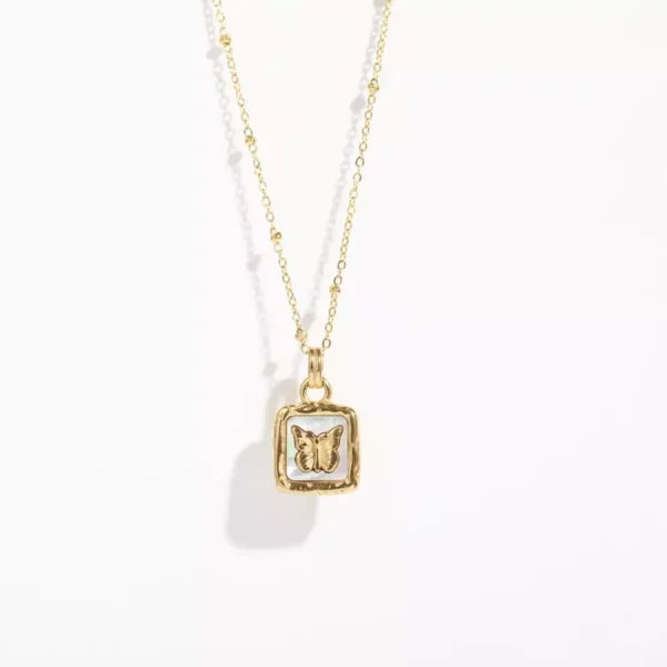 C-193 STAINLESS STEEL 18K GOLD PLATED ANTI TARNISH NECKLACE