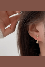 ES-279-18k Gold Plated Stainless Steel Tarnish Free Waterproof Female Earrings