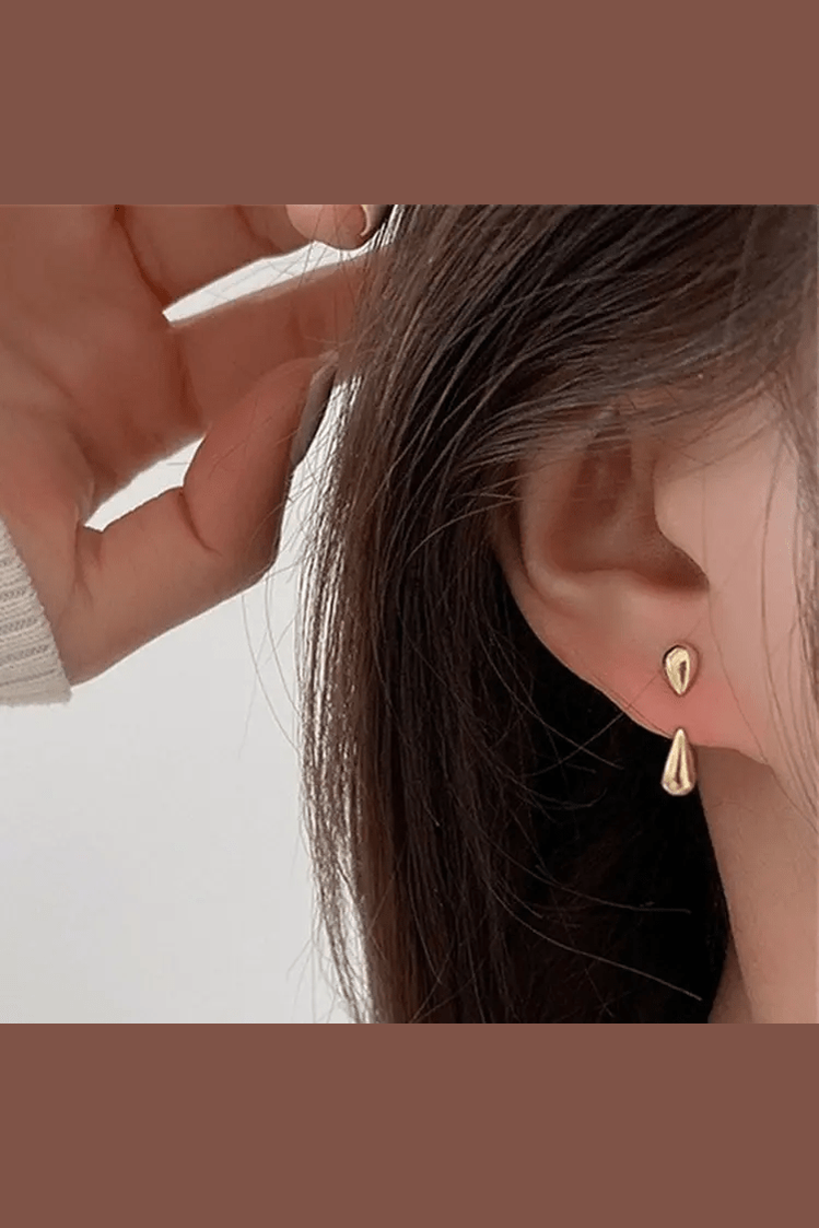 ES-279-18k Gold Plated Stainless Steel Tarnish Free Waterproof Female Earrings