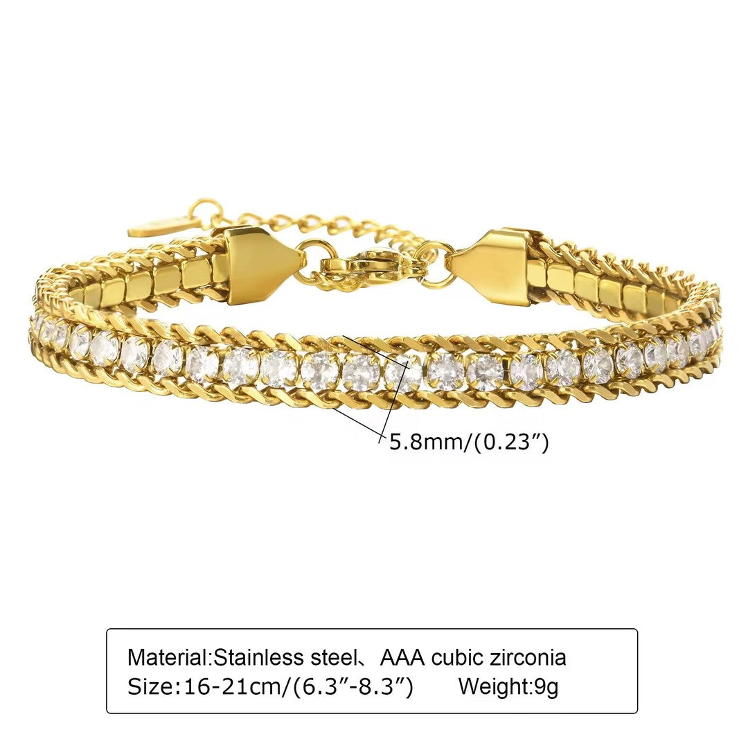B-62 – 18k Gold Plated Stainless Steel Tarnish Free Waterproof Female Jewellery